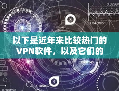 以下是近年来比较热门的VPN软件，以及它们的主要功能和适用场景
